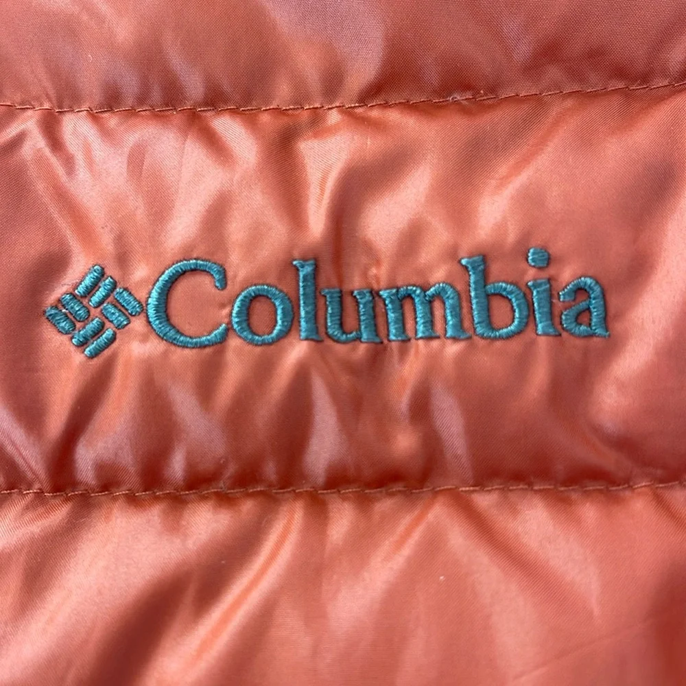 Columbia Down Youth Airspace Jacket in Dark Orange Front Pockets Size XS 6/7